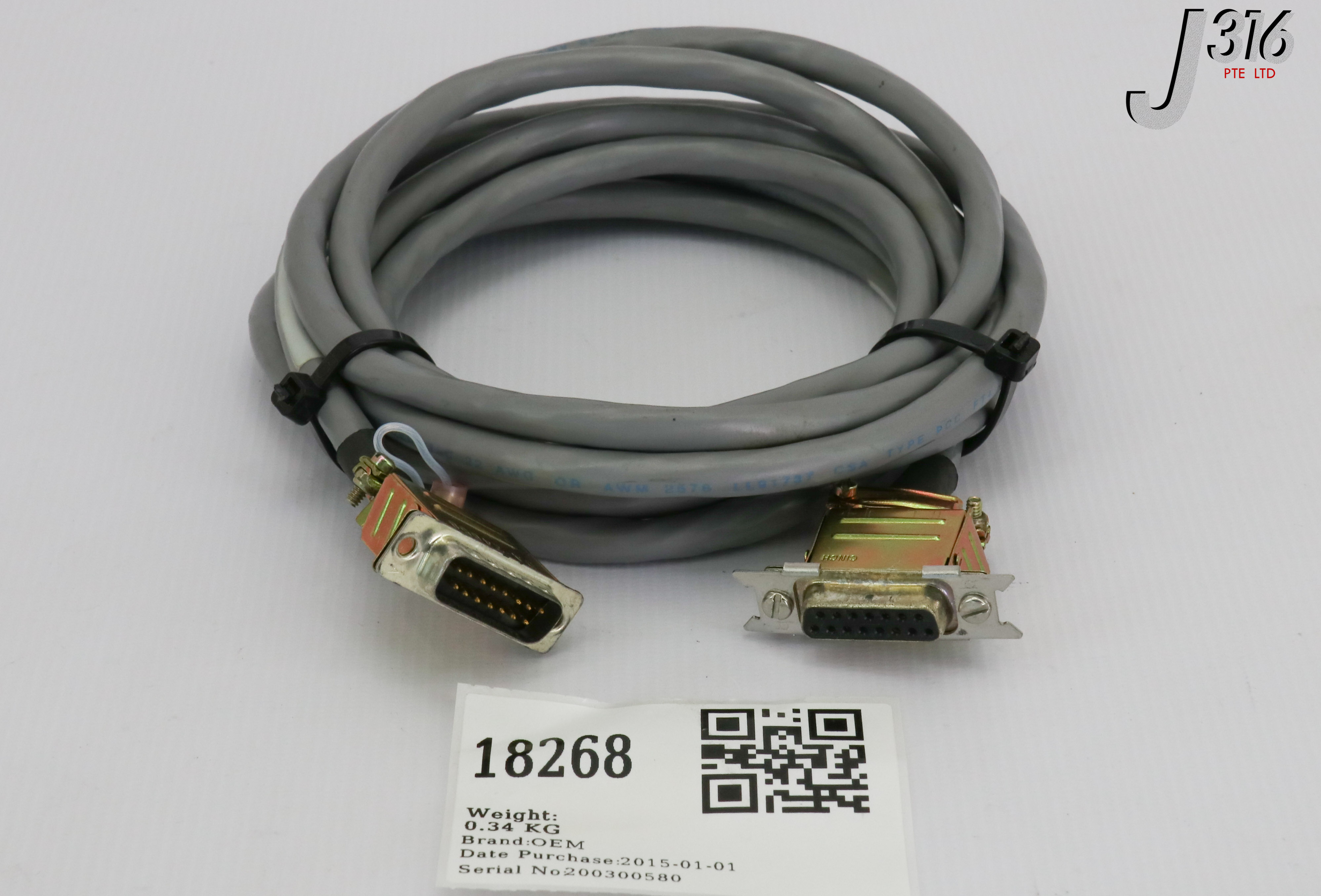 18268 OEM CABLE ASSY, REMOTE DISPLAY J3 TO REAR CONTROL PNL J3, 3M